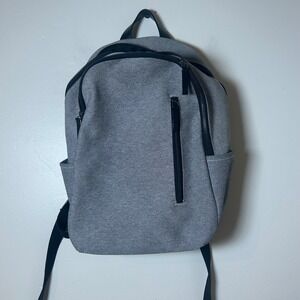 Everlane Grey Heathered Canvas Backpack Adjustable Straps Zip Pockets
